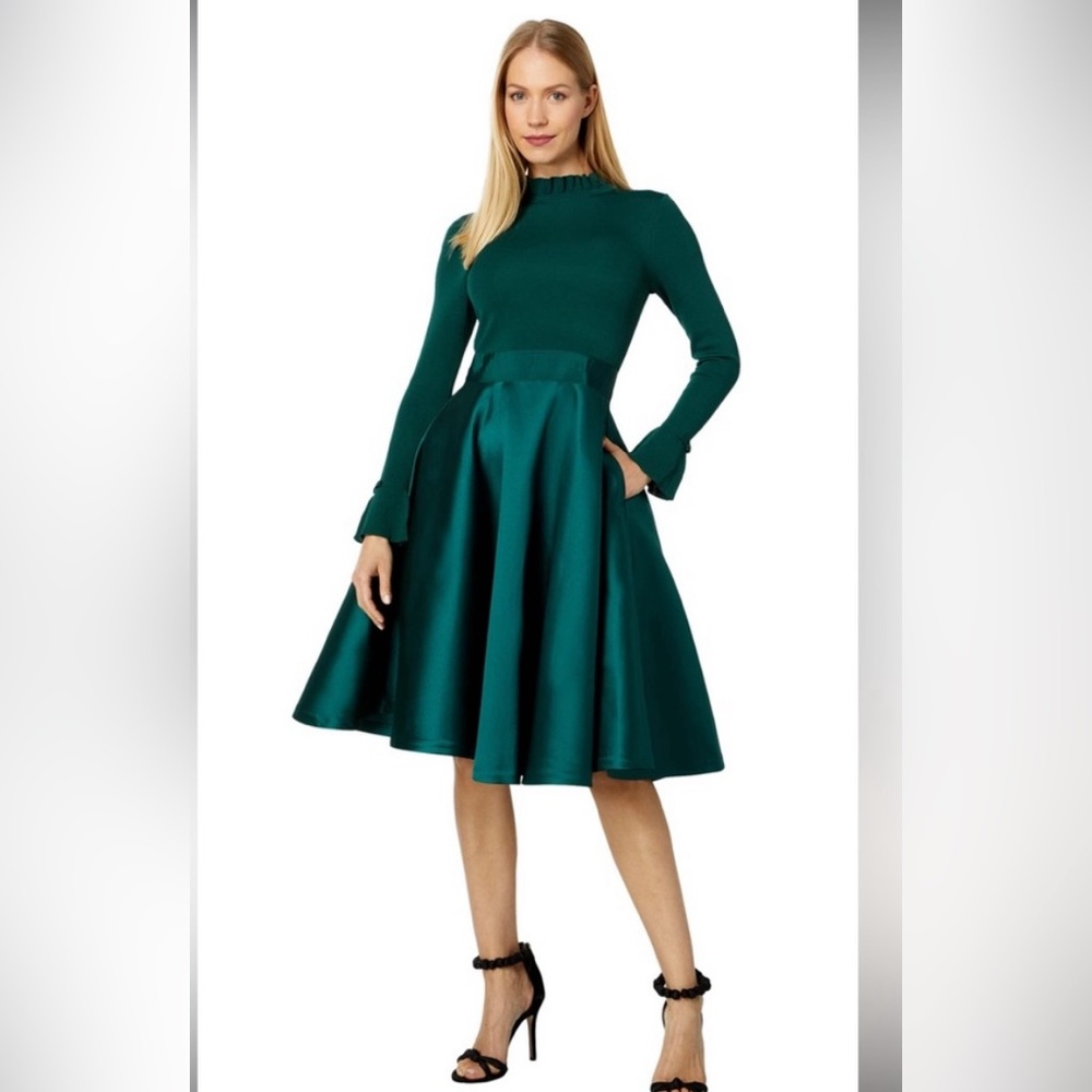 Ted Baker Emerald Green Fit-and-Flare Dress